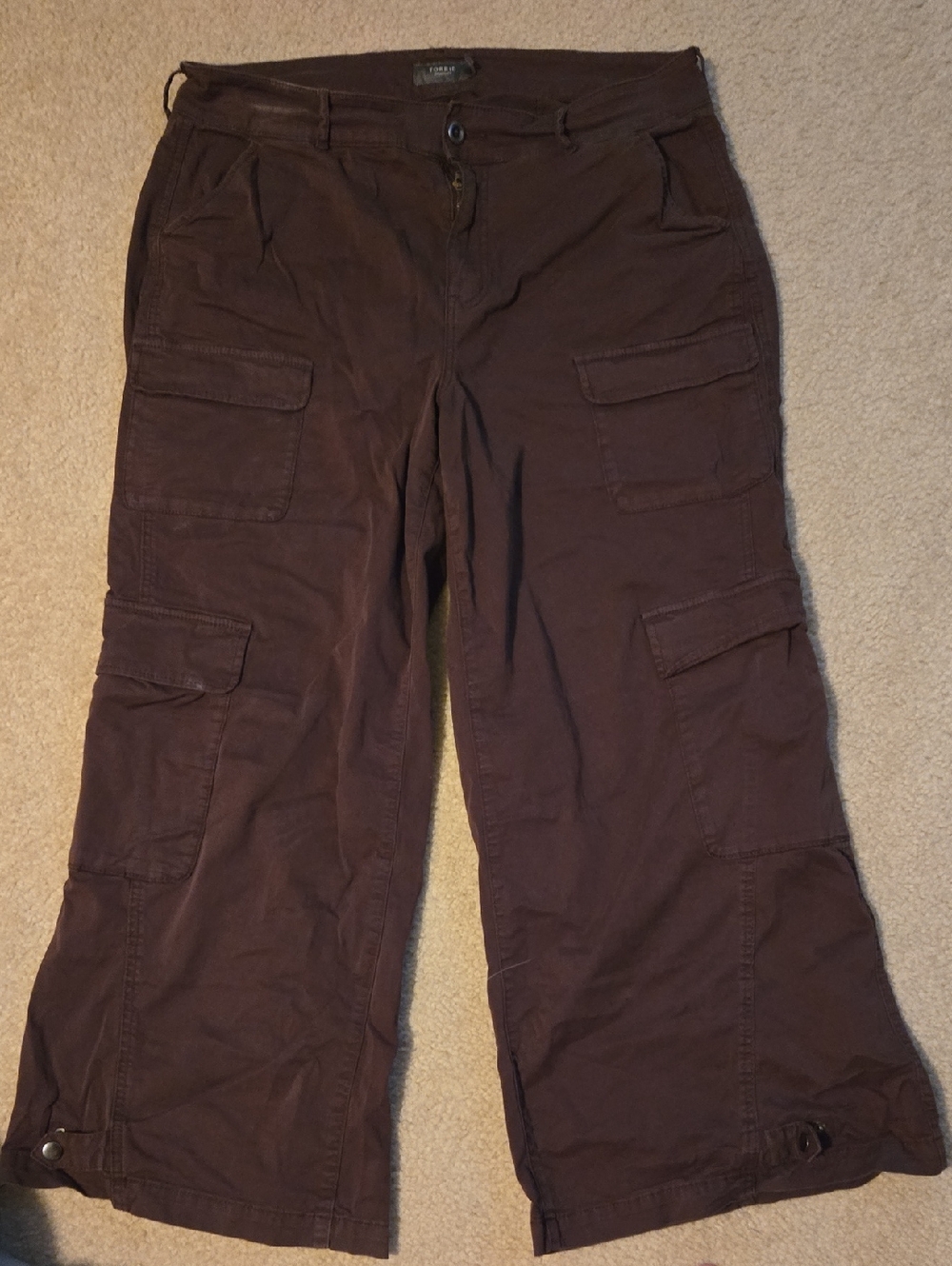 torrid Chocolate Brown Cargo Pants with Flap Pockets